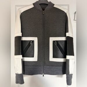 Neil Barrett Charcoal and Silver Zip-Up Jacket